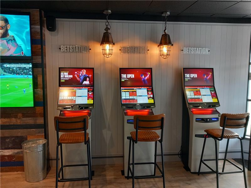 BetStation deployment in a Coral shop — multiple terminals in use on the shop floor